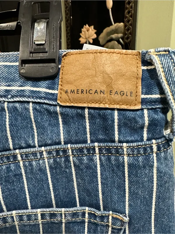 American Eagle Striped Mom Jeans – Distressed – Size 14 Long - Image 8