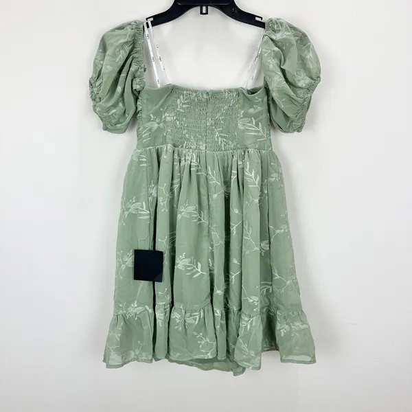 Lulus Cutest Icon Sage Green Embroidered Off-the-Shoulder Mini Dress Small NWT - Image 10
