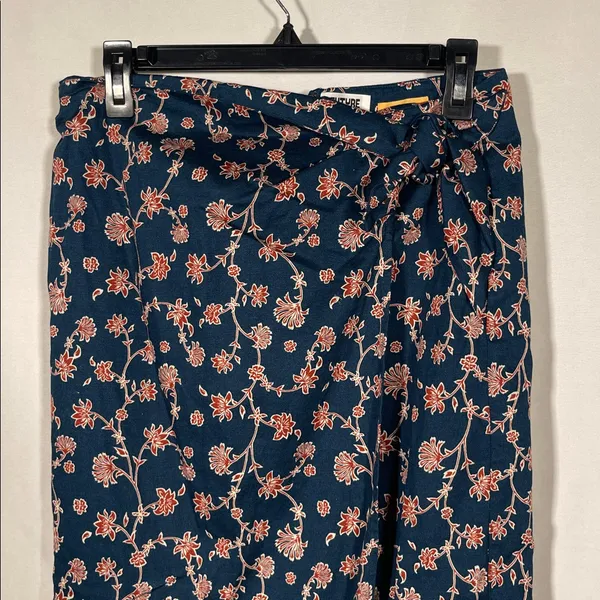 Future Collective Jenny K Lopez Womens Blue Floral Midi Skirt 10 - Image 2
