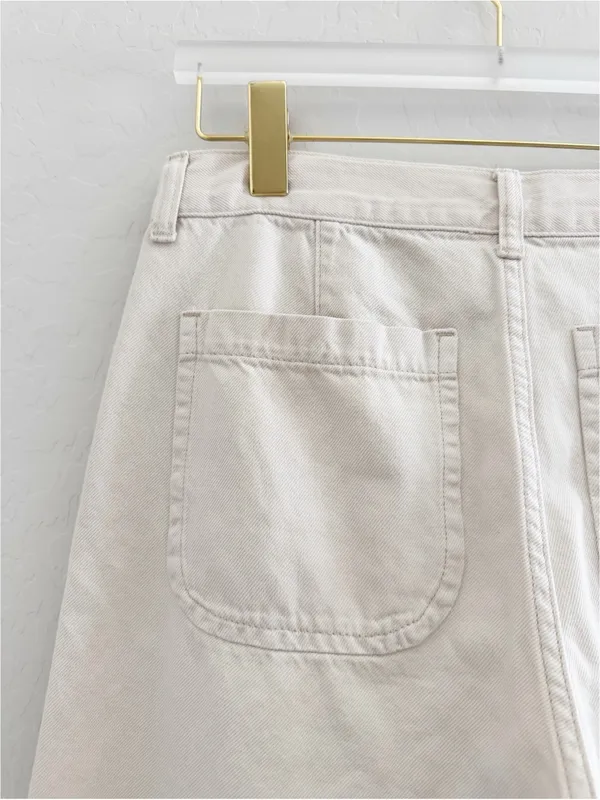 Madewell Ultimate Wide Leg Pant Cream Vintage Canvas Airy Denim NZ211 Size 28 - Image 8