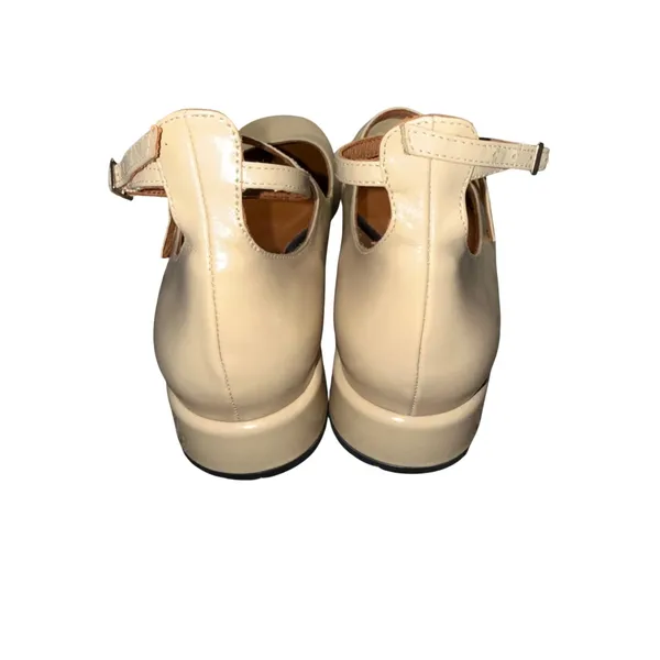 Anthropologie Maeve Double-Strap Block-Heel Mary Jane Flats‎ Creme - Image 3