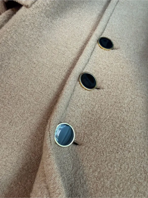 Veronica Beard Bjorn Belted Wool Coat Camel Tan Medium - Image 5