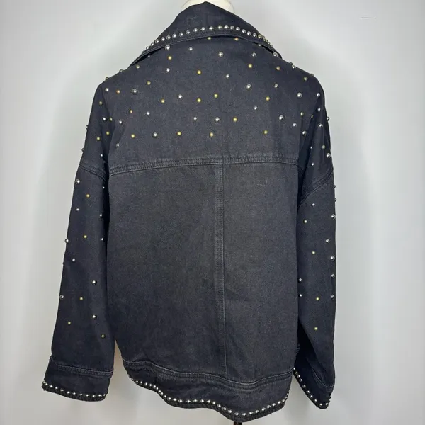 Nasty Gal - Black Studded Denim Jacket - Image 3