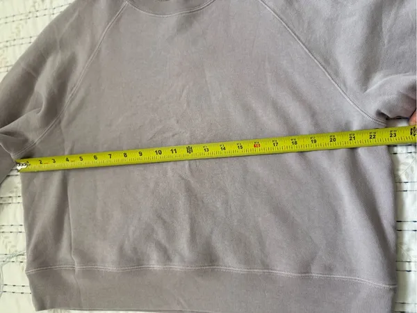 SKIMS French Terry Shrunken Crew Sweatshirt Mineral Gray L NWT - Image 5