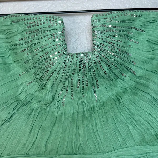 Halston Heritage Meadow Embellished Mint Green Strapless Chiffon Mini Dress $545 - Image 7