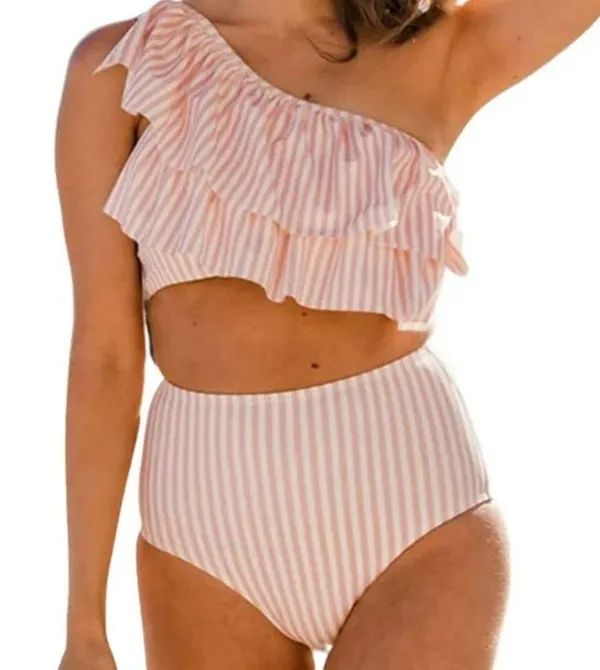 Vimpunec Women High Waisted 2 Piece Bikini Set Bandeau Ruffle... - Image 3