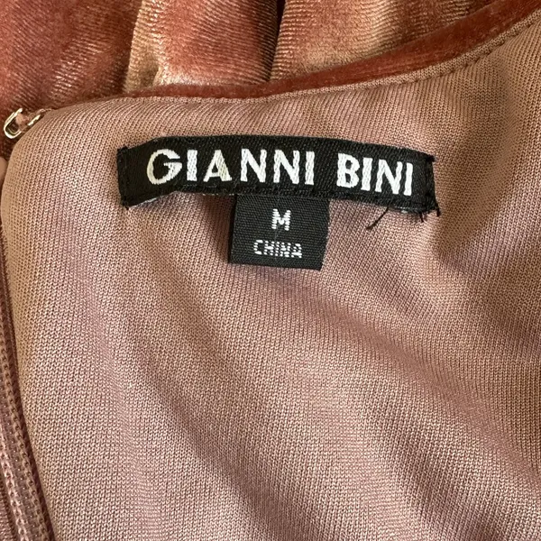 Gianni Bini Off-Shoulder Solid Velvet Midi Dress Rose Pink Formal Elegant Size M - Image 5