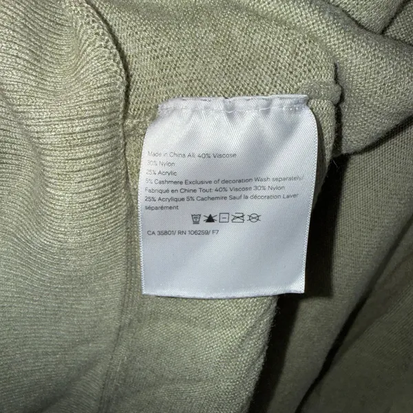 Lululemon Cardigan Women‎ M/L Sage Green Cashmere Blend Draped Open Front - Image 2
