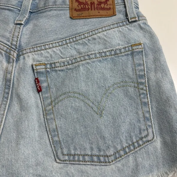 Levi's Light Blue Jean Shorts EUC - Image 3
