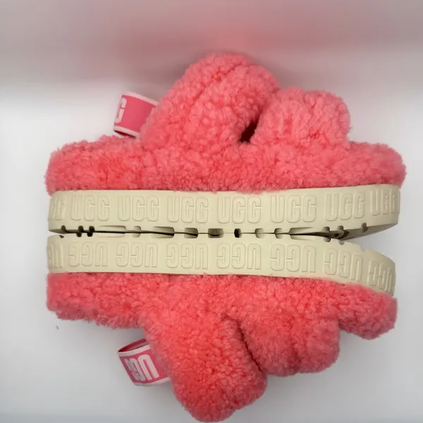 LIKE NEW UGG Women's Oh Fluffita Platform Slippers‎ Pink Fuzzy Size 6 - Image 8
