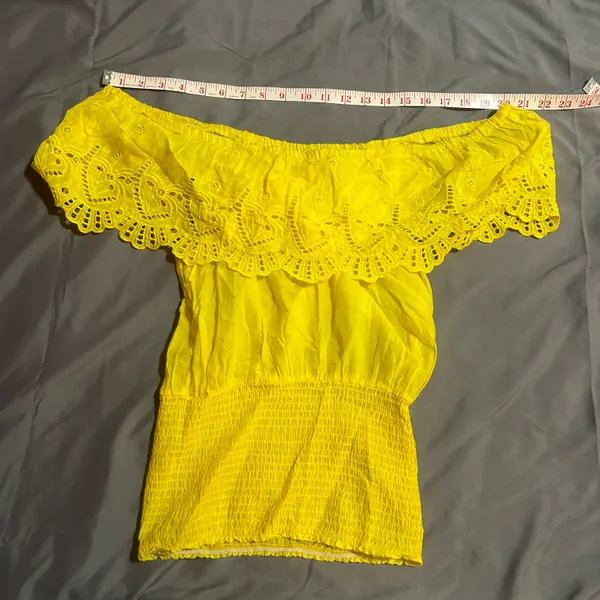 Arden B Yellow Off The Shoulder Blouse - Image 6