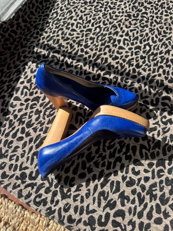 Royal blue Michael Kors platform leather heels  - Image 2