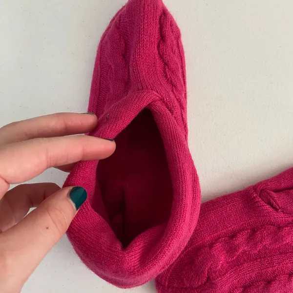 NWOT Lauren Ralph Lauren women’s hot pink cable knit sweater‎ booties slippers - Image 4