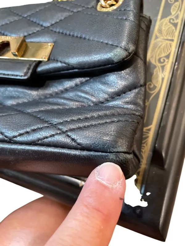 Kurt Geiger London I Am Leather quilted wms black leather crossbody SKU 10-527 - Image 12