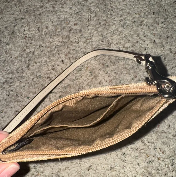 Coach Wristlet Wallet Cream Tan Signature Canvas - Image 4