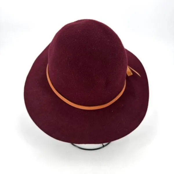 Vintage‎ Victoria Secret Wide Brim Wool Floppy Brim Hat Wine Burgundy elegant - Image 2