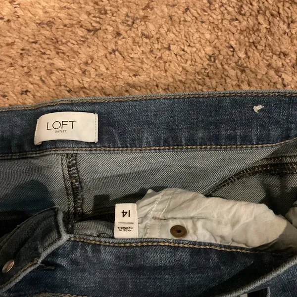 LOFT Dark Blue Flare Jeans - Image 3