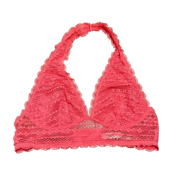 Victoria's Secret Women's Size Medium Lace Bralette Halter Cameilla Rose Pink - Image 3