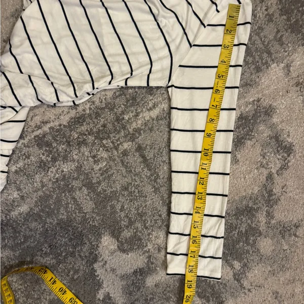 Motherhood Black and White Striped 3/4 Sleeve Top - Image 7