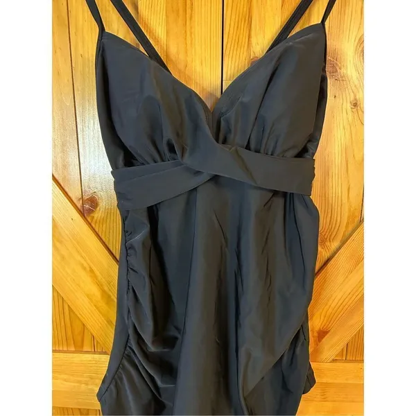Ingrid & Isabel Maternity Cross Drape X-Back Tankini Maternity Swim Wear Small n - Image 2