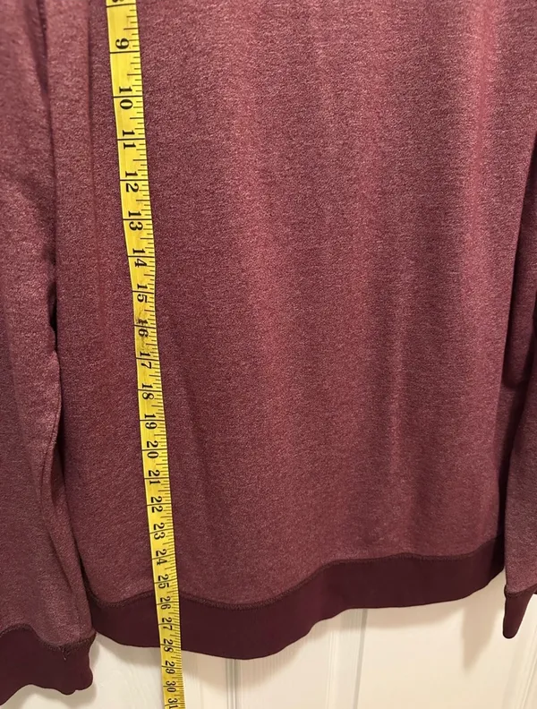 Aeropostale Men’s Two Tone Burgundy Quarter Zip Pullover Size L - Image 6