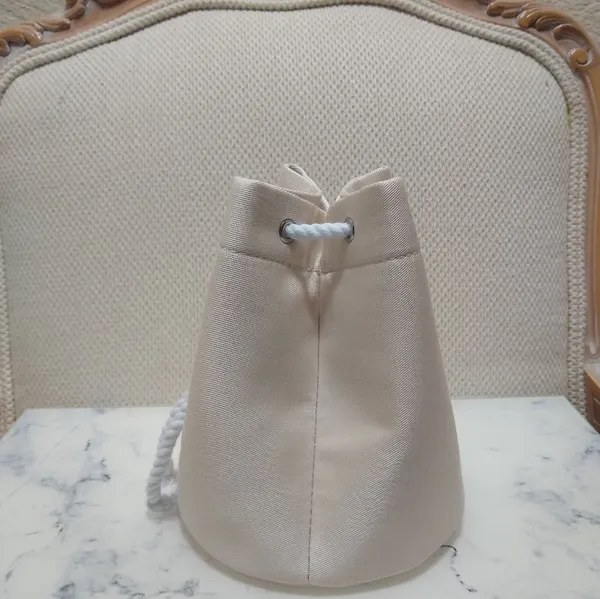 Dior Cream Drawstring Bucket Trousse Pouch Cosmetic Bag - Image 4