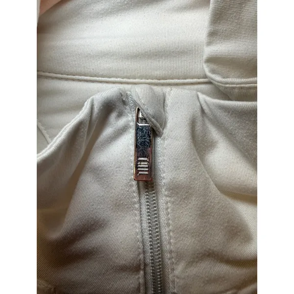 Tail Womens White Ruched Full Zip Mock Neck Golf Tennis Active Jacket‎ Size M - Image 3