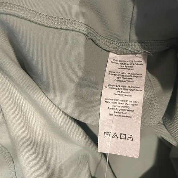 ALO Two Toned Grey Green Ribbed Workout Leggings Size Small - Image 6