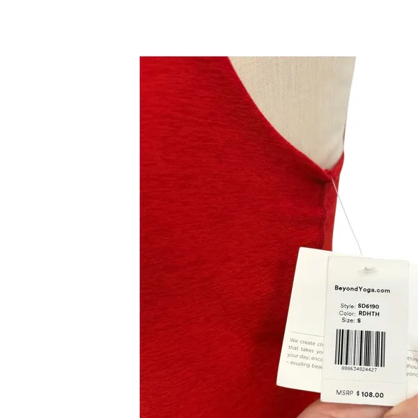 Beyond Yoga Spacedye Lost Your Mind One Shoulder Tennis Dress Red NWT Small - Image 8