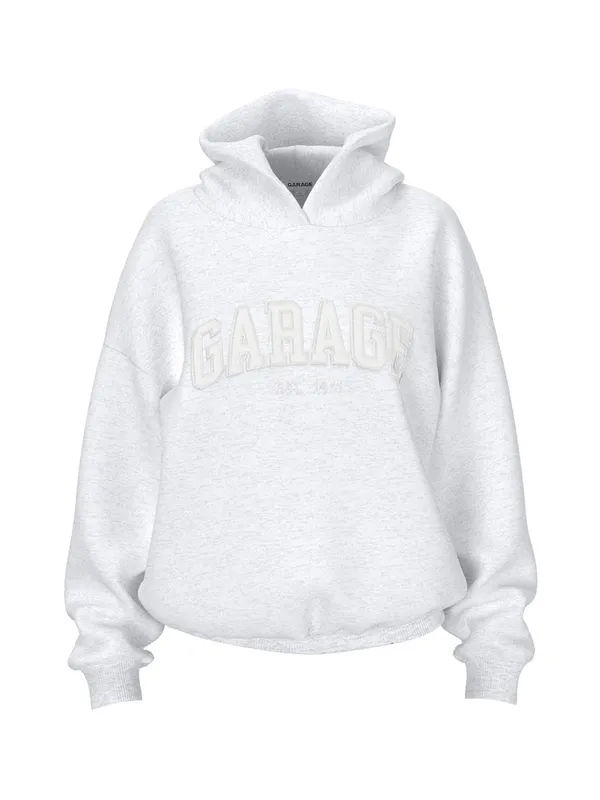NWOT Garage Ultra Fleece oversized hoodie with pockets size s/m gray/snow white - Image 2