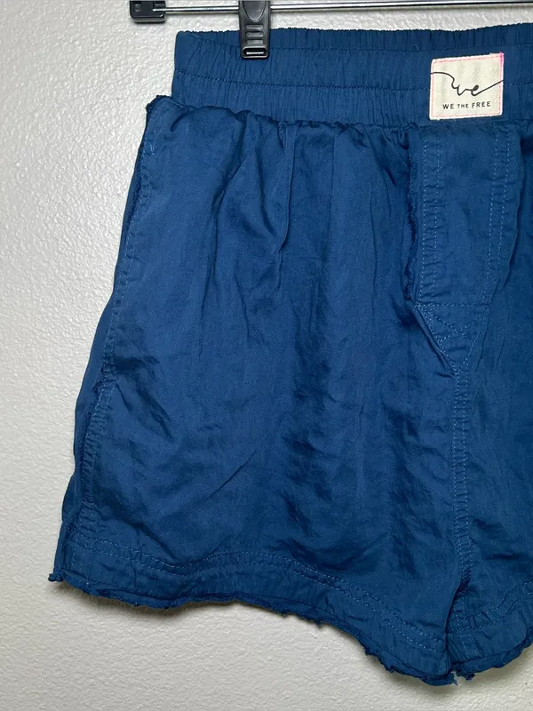 Free People Day To Day Blue Cotton Blend Loungewear Boxer Shorts Women’s Size XS - Image 3