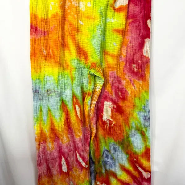 4OUR DREAMERS Medium Gauzy Pants Handmade Tie Dye‎ Elastic Pull On Spiral 901 - Image 2