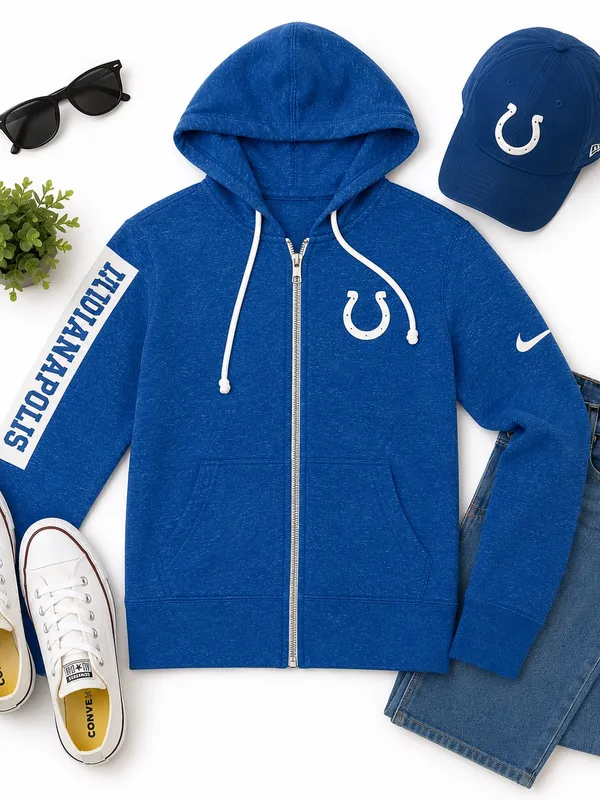 Nike NFL Indianapolis Colts Dri-FIT Full Zip Hoodie Blue Women’s XS Athletic EUC - Image 13