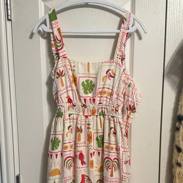 NWT Charmed Hearts Summer Print Tie Back Tiered‎ Maxi Dress - Image 2