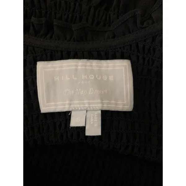 Hill‎ House Home The Nap Dress Black Smocked Puff Sleeve Midi Small - Image 4