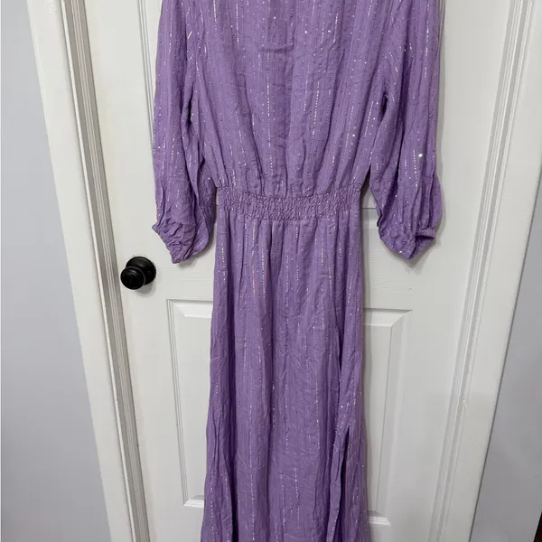 SUNDRESS Laura‎ Maxi Dress in lavender purple with stripe sequin detail XS/S - Image 7