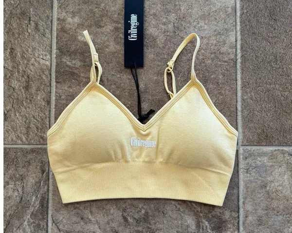 Civil Regime Pastel Yellow Kelly Seamless Bra Size Small - Image 3