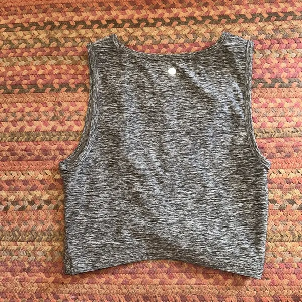 Yogalicious Heathered Grey Twist Front Crop Top - Image 3