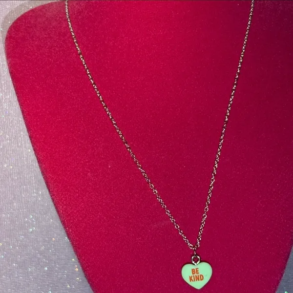 Be Kind Heart Necklace Sterling Silver 925 Jewelry Blue - Image 12