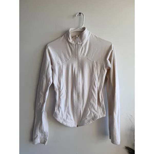 Lululemon Define Jacket Cream Off White Full Zip Slim Fit Yoga Track Jacket - Image 2