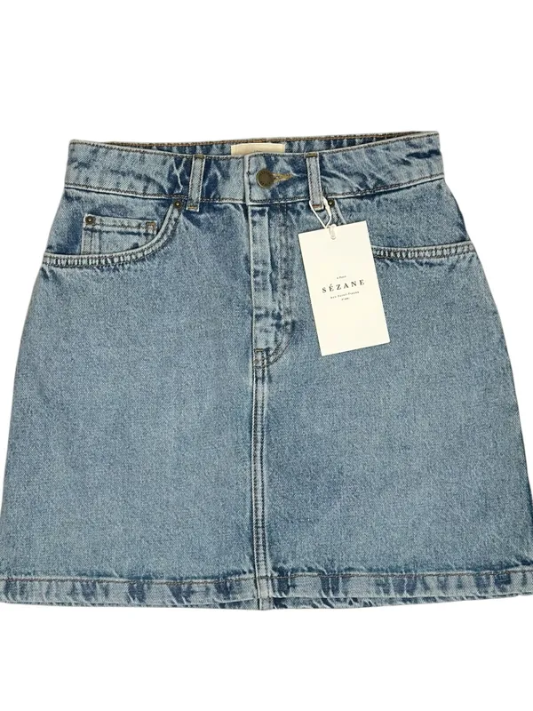 SÉZANE Marja Denim Mini Skirt, Vintage Blue, FR34/US2 - Image 4
