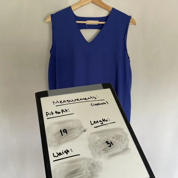 Dahlya‎ royal blue sleeveless sheath v-neck summer sundress casual size small - Image 2