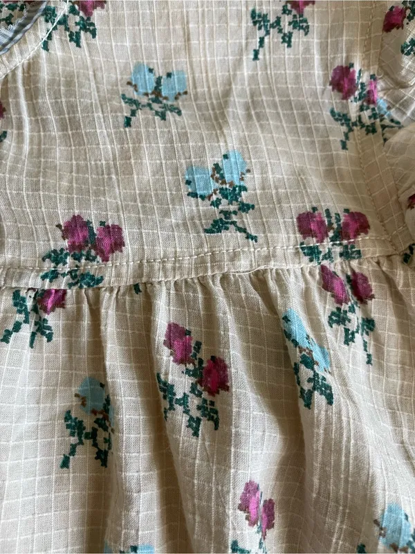 Free People Sundown Tunic Dress Printed Buttondown Cap Sleeve Ivory Size Large - Image 6