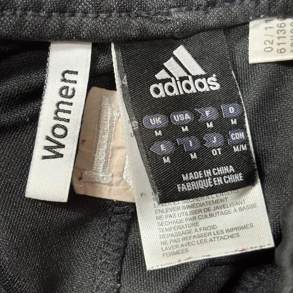 Adidas Black Track Pants with Zippered Pockets Size Medium - Image 4
