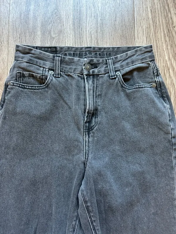 American Eagle Women's High Rise Curvy Mom Jeans Black Gray Wash Size 0 Short - Image 3