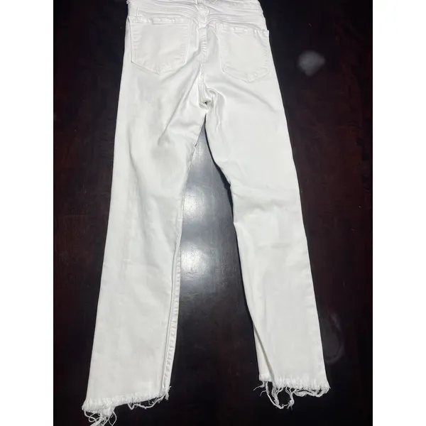 Vervet White Distressed Jeans‎ Frayed Hem Casual Denim Pants Size 25 T-3 - Image 4