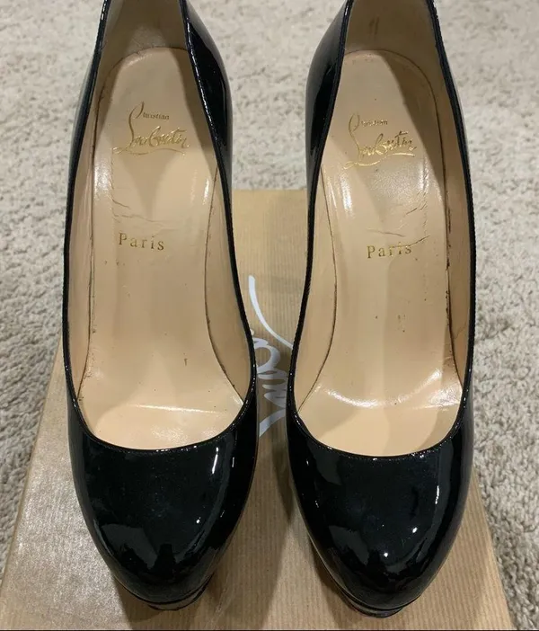 Christian Louboutin Black Bianca 140 Red Bottoms Size 8.5 - Image 15