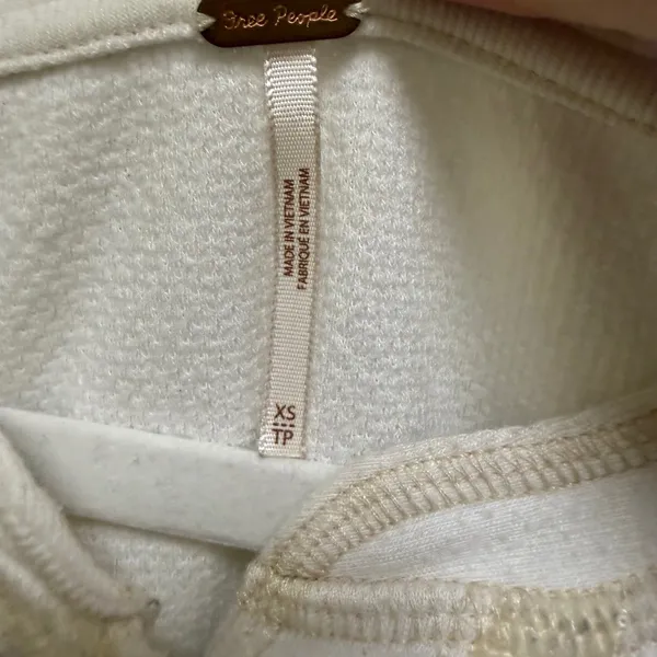 Free People Off White Textured Long Sleeve Henley Snap Button Top Womens XS‎ - Image 4