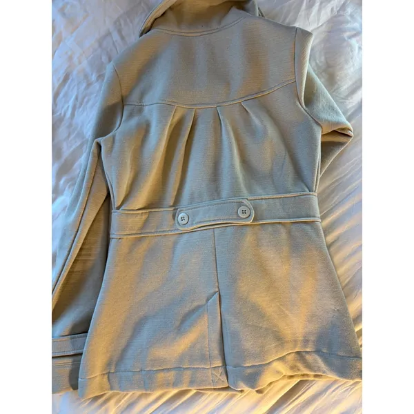 Billabong Womens Double Breasted Pea Coat Cream Oatmeal Cotton Blend Jacket M - Image 7