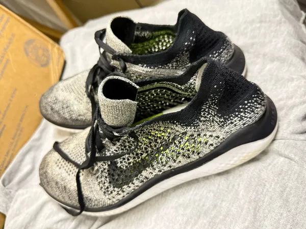 Nike Free Rn Flyknit 2018 White Black Womens Size 9.5 - Image 4